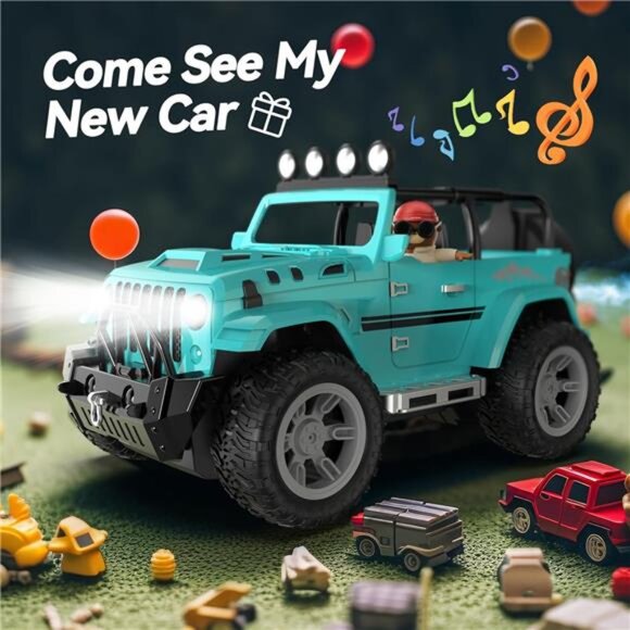 Remote Control Car with Fog Mist & Music, 1:16 Remote Control Truck for Boys - Picture 2 of 7